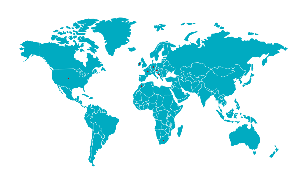a map of countries the event safety freelancer has worked in