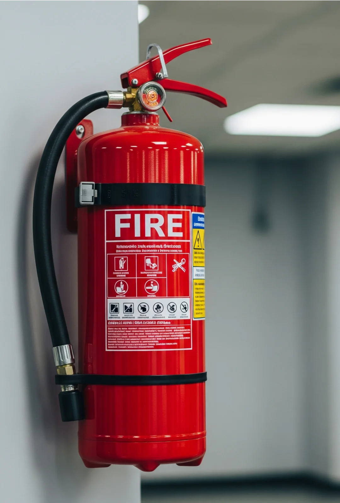 fire extinguisher mounted on a wall